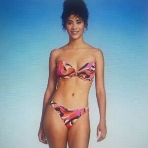 Abstract Multicolor Underwire Bikini Top